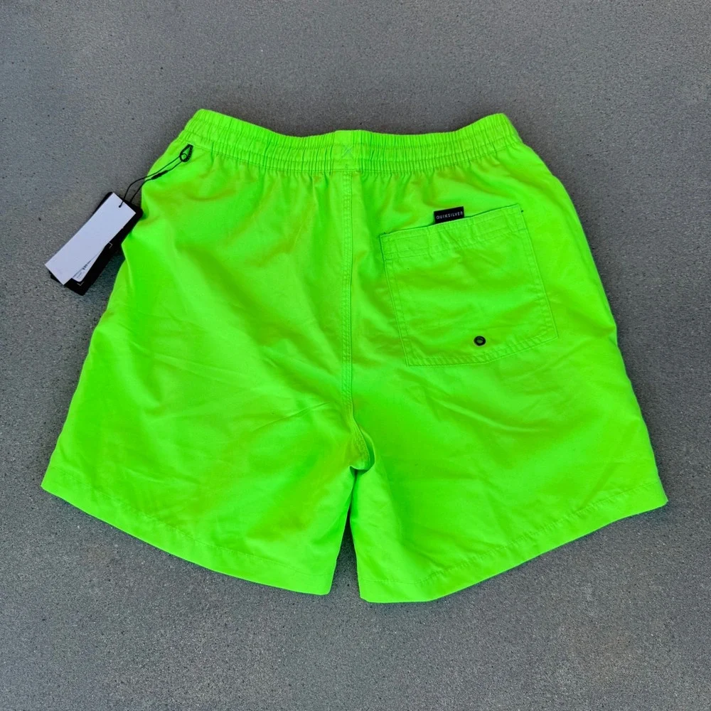 Quiksilver Everyday Volley 17 Neon Lime Green Swim Trunks Mens S EQYJV03532
